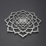 Sri Yantra Lotus Mandala 3D Metal Wall Art (24"W x 24"H x 0.25"D)