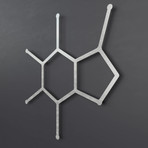 Caffeine Molecule 3D Metal Wall Art Sculpture (24"W x 23"H x 1.5"D)