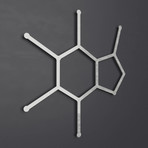 Caffeine Molecule 3D Metal Wall Art Sculpture (24"W x 23"H x 1.5"D)