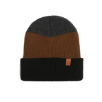 Divide Beanie // Black + Tobacco