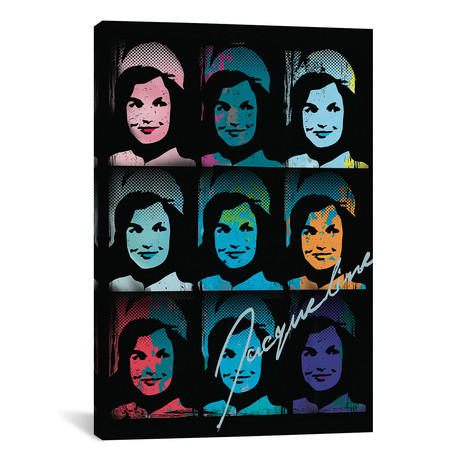 Jacqueline Kennedy Onassis Pop Art Collage (26"W x 18"H x 0.75"D)