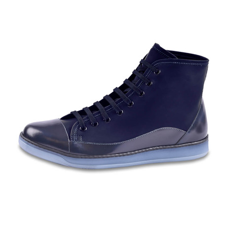 Venezia Leather Mid Top Sneaker // Blue (US: 8)