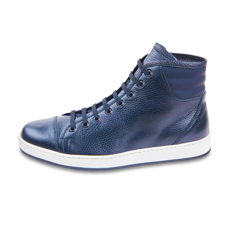 Firenze Mid Top Leather Sneaker // Navy (US: 8)