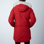 Stirling Parka // Red + White Fur (S)