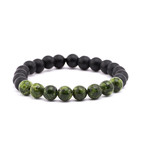 Mottled Stone + Matte Stone Bracelet // Black + Green