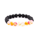 Gradient Stone + Matte Stone Bracelet // Black + Orange + Red + White