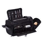 Gentlemen's Travel Tote // 14 Piece Set (Black Leather)