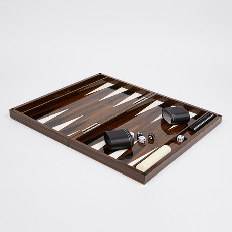 Backgammon Set // Brown Wood Grain