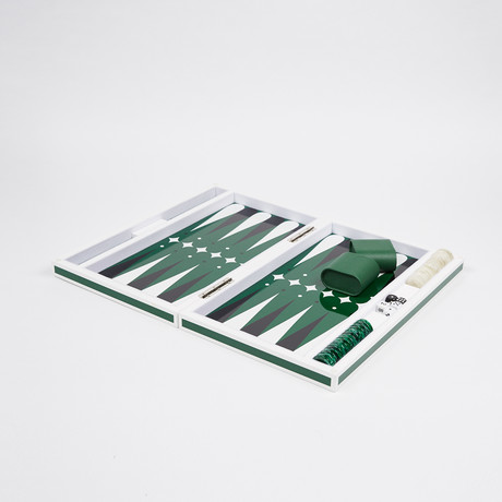 Lacquer Backgammon // Green + White