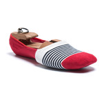 Striped No Show Sock // Blue + Red // Set of 2