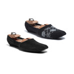 Argyle No Show Sock // Black + Grey // Set of 2