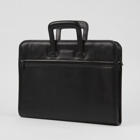 Leather Handle Briefcase // Black