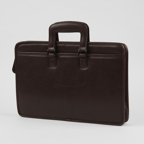 Leather Handle Briefcase // Burgundy