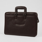 Leather Handle Briefcase // Burgundy