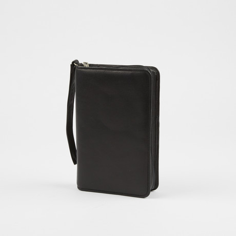 Leather Mini Zip-Around Organizer // Black