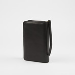 Leather Mini Zip-Around Organizer // Black