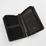 Leather Mini Zip-Around Organizer // Black