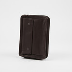 Premium Leather U-Zip Travel Bag + Wrist Handle // Burgundy