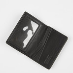 Leather Gusset Card Wallet + ID Window // Black