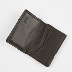 Leather Gusset Card Wallet + ID Window // Brown