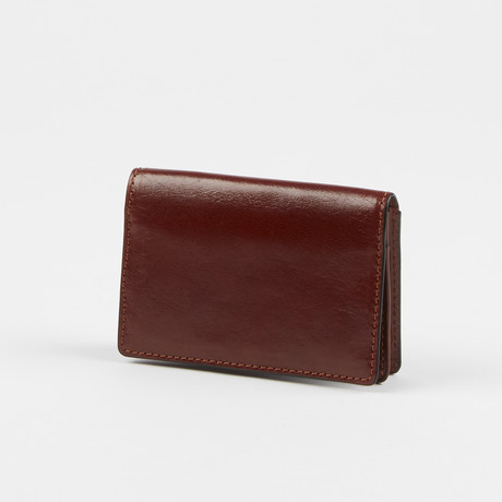 Leather Gusset Card Wallet with ID Window // Cognac