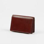 Leather Gusset Card Wallet with ID Window // Cognac