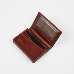 Leather Gusset Card Wallet with ID Window // Cognac