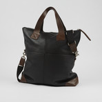 Weekender Premium Leather Tote // Black