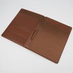 Genuine Leather Padfolio Organizer // Tan