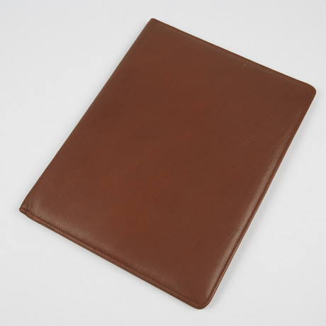 Genuine Leather Padfolio Organizer // Tan