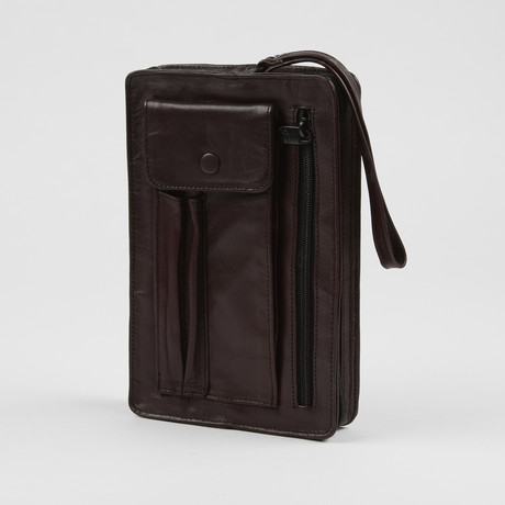 Leather Organizer Travel Bag // Burgundy