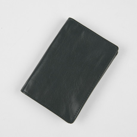 Leather Guesset Card Case // Green