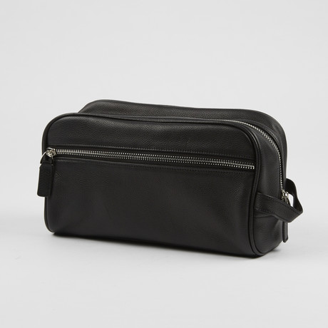 Premium Leather Toiletry Bag // Black