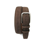 Tyler Leather Belt + Signature Plaid Double Keeper // Brown Nubuck (44)