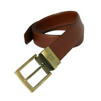 Becker Reversible Leather Belt // Cognac + Tan (32)