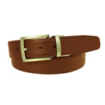 Becker Reversible Leather Belt // Cognac + Tan (32)