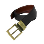 Becker Reversible Leather Belt // Black + Brown (44)