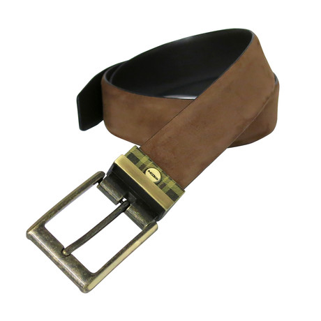 Leon Reversible Belt // Camel Nubuck + Brown Leather (34)