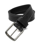 Bryant Embossed Logo Leather Belt // Black (38)