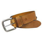 Bastian Contrast Edge Leather Belt // Crazy Horse Brown (34)
