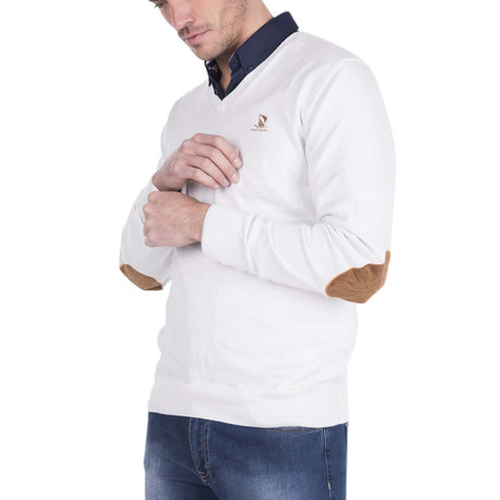 V-Neck Sweater // Ecru (XS)