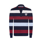 Striped Pullover // Navy + Blue + Bordeaux + White (XS)
