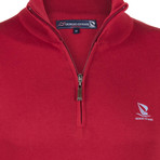 Quarter Zip Pullover // Red (XS)