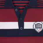 Striped Pullover // Navy + Bordeaux + Ecru (L)