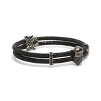 Mighty Opulence Of The Bandit Skull Bracelet // Black (5")