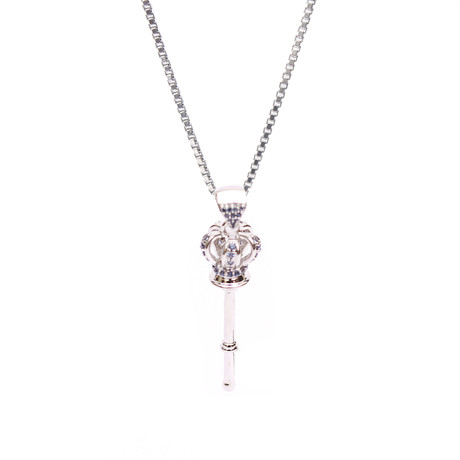 The King's scepter Pendant with Box chain // White