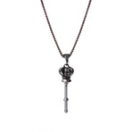 The King's Scepter Pendant + Box Chain // Black