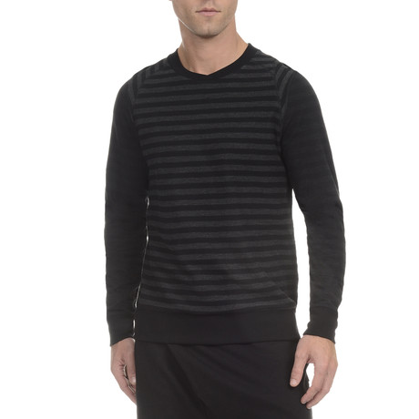 Terry Crew Short Sleeve Sweatshirt // Black + Charcoal (S)