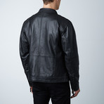 Double Zip Biker Jacket // Black (3XL)