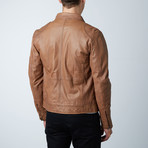 Double Zip Biker Jacket // Tan (2XL)